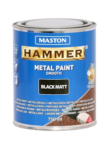 Maston Paint Hammer Smooth Black Matt 750ml