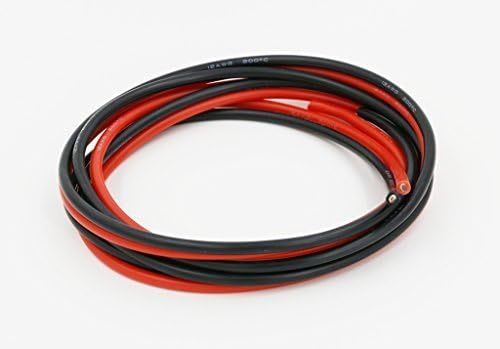 FLY RC 12 Gauge Electrical Cable 12 AWG Silicone Wire 2 Meter [1 m Black and 1 m Red] Flexible of Tinned Copper Wire Hook Up Wire Cable for DIY RC Aircraft Auto Battery Clamp Cable