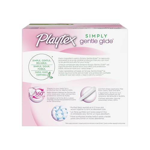 Image of Playtex Simply Gentle Glide Unscented Tampons, Super Absorbency, 36 Count (Pack of 1) (Packaging May Vary)