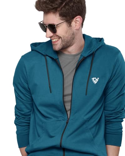 Image of EYEBOGLER Mens Hooded Neck Full Sleeves Regular Fit Solid Jacket