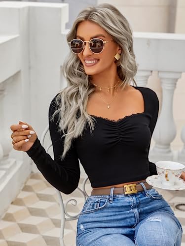 SOLY-HUX-Womens-Ribbed-Knit-Long-Sleeve-Crop-Tops-T-Shirts-Ruched-Lace-Trim-Sweetheart-Basic-Fitted-Tees SOLY-HUX-Womens-Ribbed-Knit-Long-Sleeve-Crop-Tops-T-Shirts-Ruched-Lace-Trim-Sweetheart-Basic-Fitted-Tees