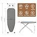 GREENSAPPIRE Ironing Boards 110x32cm Adjustable Heights Folding Ironing Board with 6 Heights (66–77cm), Lightweight Iron Board with Cotton Cover, Non-Slip Feet & Iron Rest (Gray)