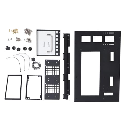 Gabinete abierto para placa madre de computadora DIY, chasis abierto con asa, gabinete Micro ATX C2P de aluminio con panel lateral de vidrio templado miniatura 4