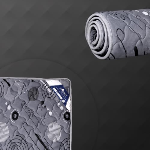 Image of Premium PU Foam Rolling Foldable Mattress For Floor | Folding /Lightweight /Travel /Yoga /Outdoor /Camping /Portable Mat, Single Size Soft Slim Gadda Roll-Up Guest Bed | 2 Inch, Grey, 72x30 inches