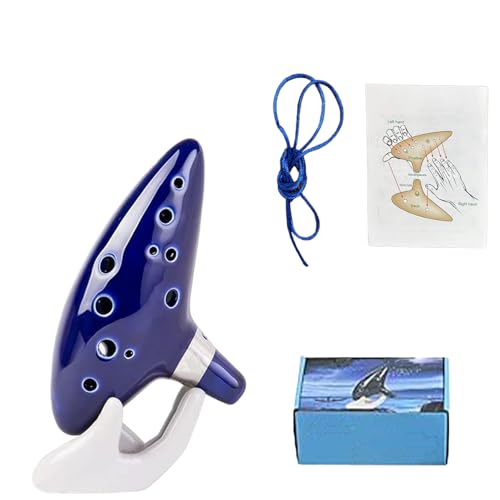 Tyatiyzn Flûte en Céramique, Ocarina Bleue, Ocarina Professionnelle, aux Débutants, Débutants en Ocarina