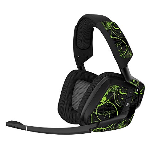 MightySkins Skin Corsair Void Proゲーム用ヘッドセットと互換性あり - グリーンディストーション | 保護性、耐久性、ユニークなビニールデカールラップカバー | 簡単に貼り付け、取り外し | アメリカ製