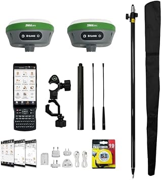 SMA26 Plus RTK Surveying Equipment Rover Base with Survey Software, PPK,PPP Technology, Tilt Compensation,IP67 Waterproof, BT/WiFi,Ideal for Land, ConstructionInclude Pole