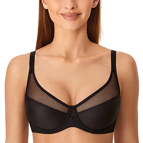 DELIMIRA BH Damen Mit Bügel Große Brust Minimizer Durchsichtig...