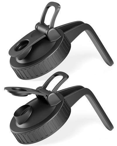 2-Pack Mason Jar Pour Spout Lids with Handle, Leak-Proof Flip Cap, Airtight Lids for 86mm Wide Mouth Mason Jars Pitcher, Perfect for Beverages, Syrups, and Food Storage