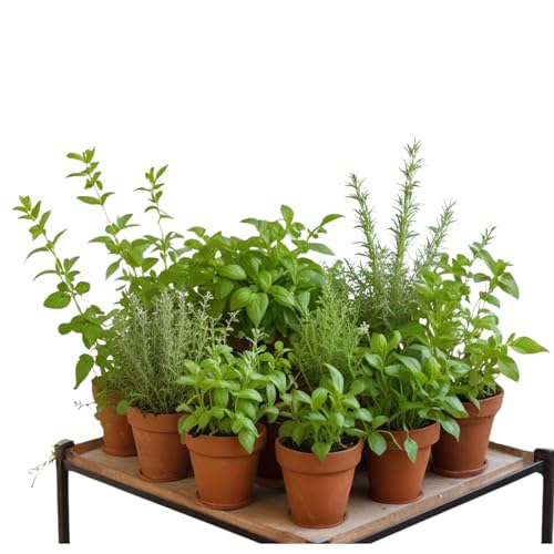 Pack de 15 Plantas Aromáticas Naturales en Maceta Set Completo de Hierbas Frescas Ideal para Cocinar Kit para Huertos Urbanos Altura Aprox: 15-20 cm En Maceta M11