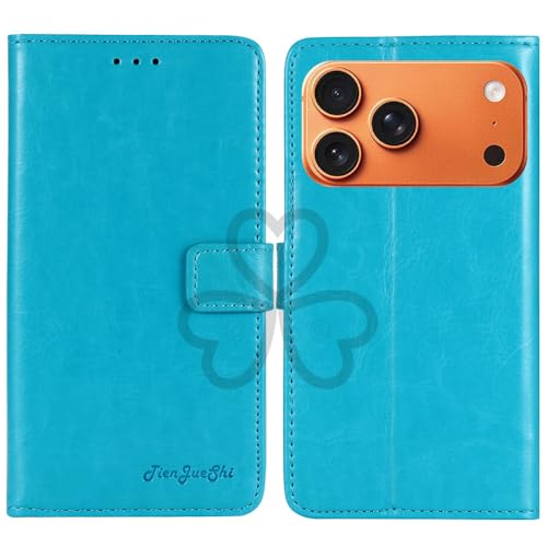 TienJueShi Blue Book Stand Retro Flip Leather Protector Phone Wallet Gel Cover Etui TPU Silicone Case For Apple iPhone 17 Pro 6.