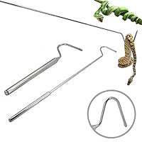 SENZEAL Retractable Schlangenhaken Edelstahl Haken Professionelle Reptilien Zubehör für Snake Lovers Silber