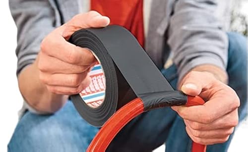 Tesa 4615 Professional Universal – Duct Tape, amerikanisches Gewebeklebeband zum Reparieren, Fixieren, Verpacken, Markieren und Abdichten – für innen und außen – (Schwarz, 50 m)
