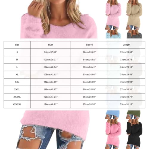 Oversized Sweater for Women Fuzzy Cozy Fall Outfits Cute Fluffy Sweatshirts - image 7