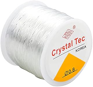 0.8mm Crystal Elastic Beading Thread, 50 m Clear Elastic Beading Thread for DIY Necklace Bracelet Jewellery Making