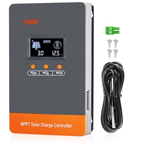 PowMr 100A MPPT Solar Controller 12V/24V/48V Auto, MPPT Charge Controller 100 Amp w/ LCD Display...