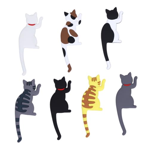 HEALSOPTHY Gancho Magnético Decorativo de Gato para Frigorífico sin Marcas Resistente y Fácil de Usar para Colgar Llaves y Utensilios Cocina y Hogar