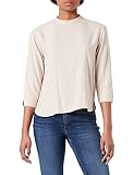 TOM TAILOR Damen Bluse mit Stehkragen 1030322, 29128 - Light Cashew Beige Melange, 40