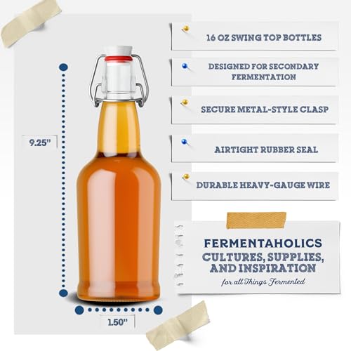 Kit de garrafas Kombucha – Inclui 7 garrafas de tampa de vidro + funil de silicone compacto dobrável