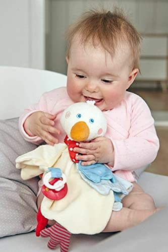 Doudou oie HABA anti-perte de tétine avec attache Velcro pour bébé 6 mois
