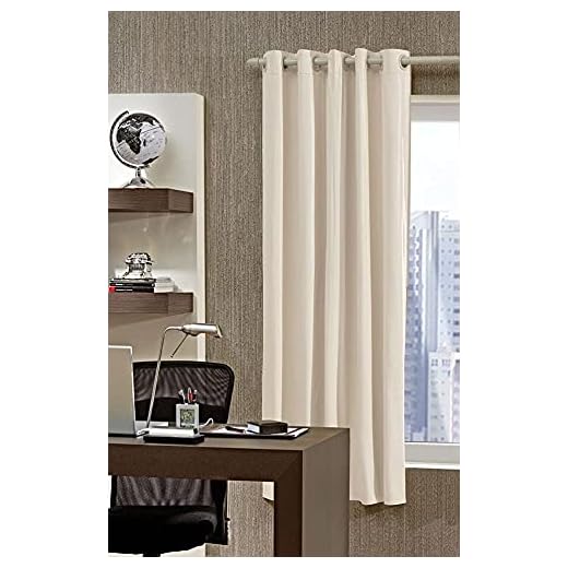 Cortina Corta Luz Blackout PVC(Plástico) 1,40x1,80 Bege - 1 Folha