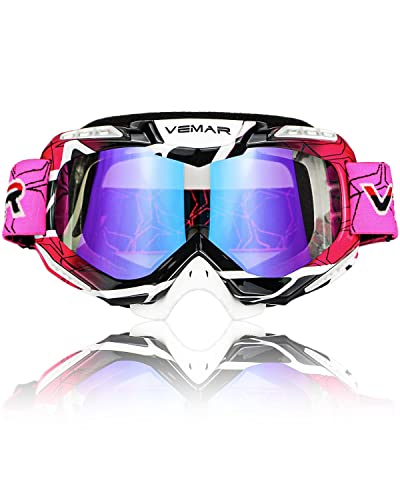 Belinous Dirt Bike Goggles For Atv, Motorbike, Dust-Proof Atv Goggles With Pc Lens, Lightweight Motorcycle Goggles With Soft Foam For Women And Girls (Pink) #TOP16