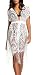 Upopby Women's Beachwear Bikini Swimsuit Cover up Hollow Lace Coverups, Cardigan White L
