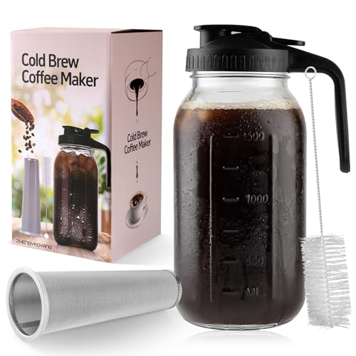 ZHENGYAOYANG Cold Brew Coffee Maker 64oz Glass Pitcher
