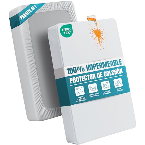 Utopia Bedding Protector De Colchón Impermeable, 90 X 190 Cm, Para Colchones De Hasta 30 Cm De Altura, Ligero Y Suave Con Laterales Elásticos - Blanco