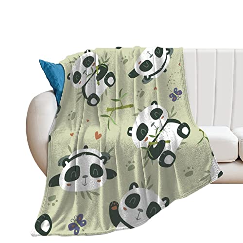 Couverture polaire panda plaid flanelle lit jeté canapé couverture décorative 100x130