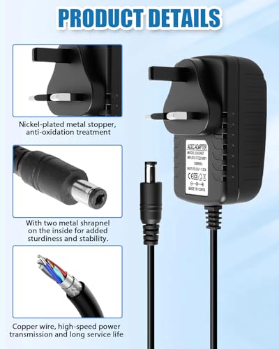 30W Netzteil kompatibel mit Alexa Echo (3. 4. Gen), Show 8 10 15, Plus 2. Gen, 18V 1.67A Ladegerät mit 6.3mm Stecker, Ersatzadapter UK Plug 2m für Smart Lautsprecher - Image 2