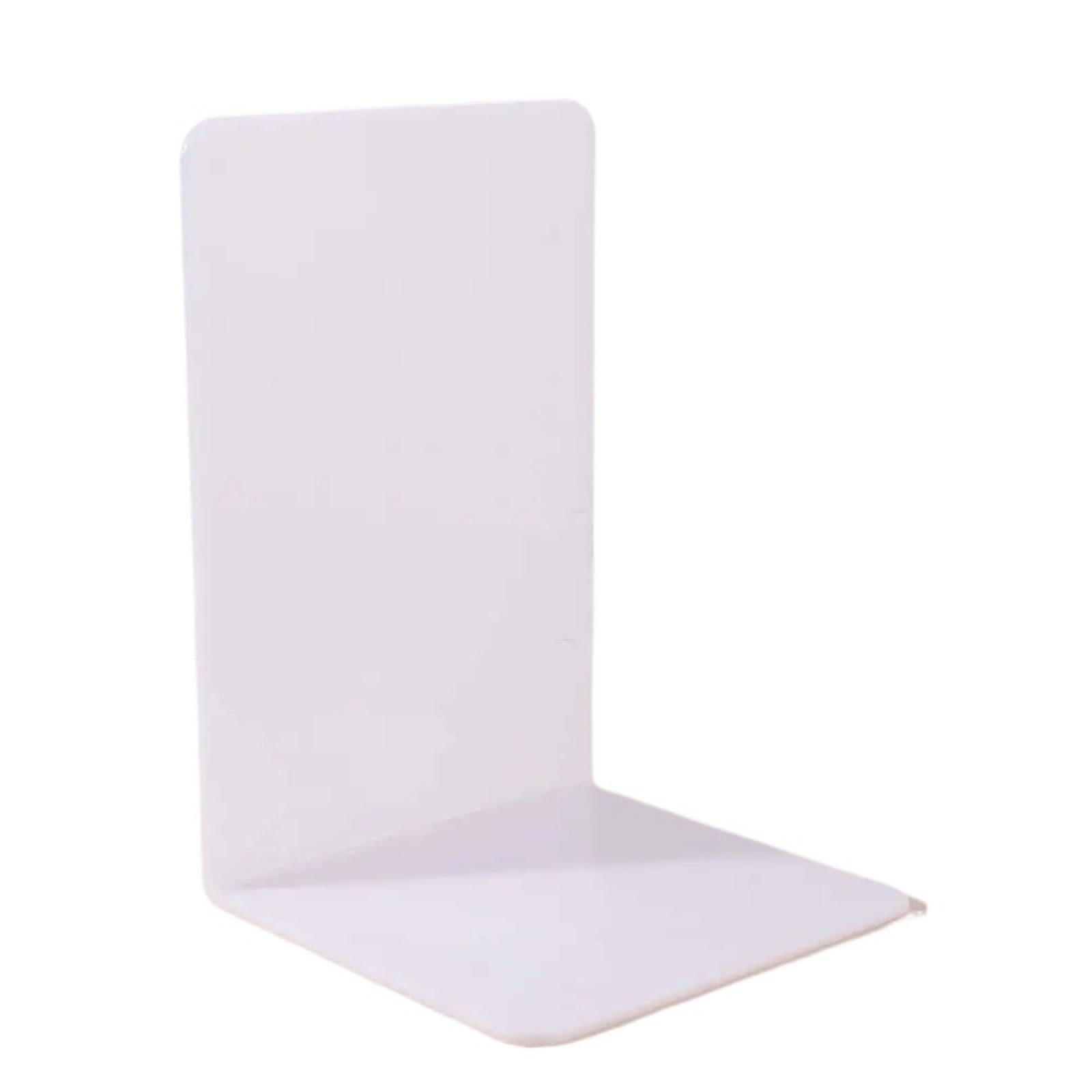 Desktop Bookends 4pcs Desktop Organizer L shaped Desk Bookends Durable Book Stand Display Simple Support Rack Student for Book Storage(White)