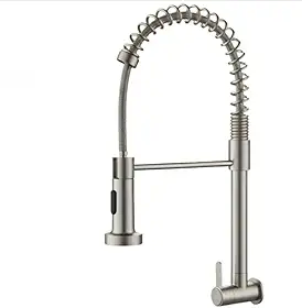 Torneira Gourmet Parede De Cozinha Agua Fria Aço Inox 304 (Cinza escovado)