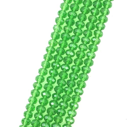 Image of 1000pcs Czech Faceted Rondelle Crystal Glass Beads 6mm Bulk Peridot Green