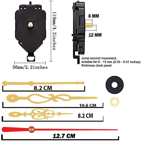 Image of TIK-TIK Pendulum Type Quartz Clock Moviment Mechanism 12 MM Ticking Motor DIY Kit (Gold,Red)
