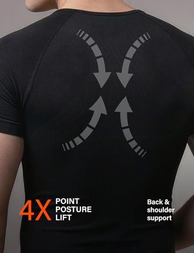 Image of DAMENSCH Form Shapewear for Men, Comfortable and Stretchy Body Shaper for Man, Posture Correcting Tummy Tucker, Breathable Compression T Shirt, Ideal for Parties Shirt Tucker for Men