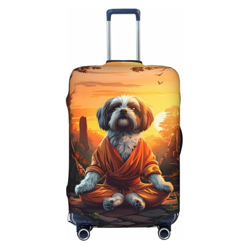Cartoon Puppy Sunset Travel Luggage Covers - Elasticity Suitcase Covers Protector for Luggage 18-32 Inch
