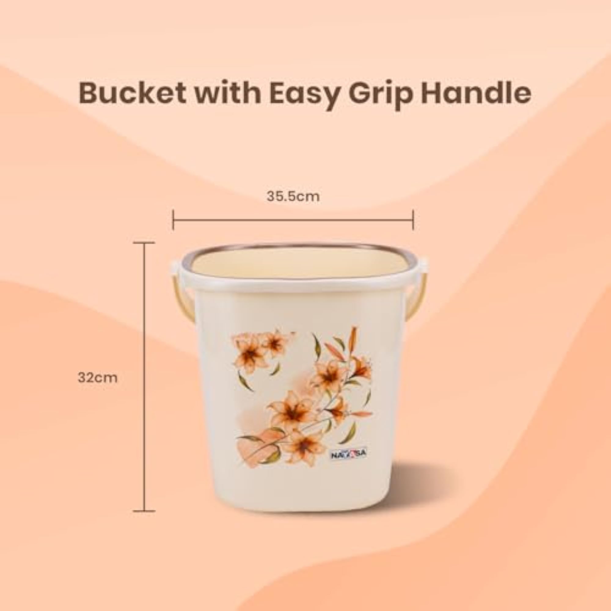 Plastic Bathroom Set with Bucket and Mug, 25L