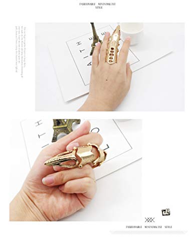 Csiyanjry99 Men's Knuckle Joint Full Finger Claw Ring Punk Rock Eagle Claw Armor Activity Ring Gothic Halloween Cosplay Jewelry For Women Girls (Silver) #TOP3