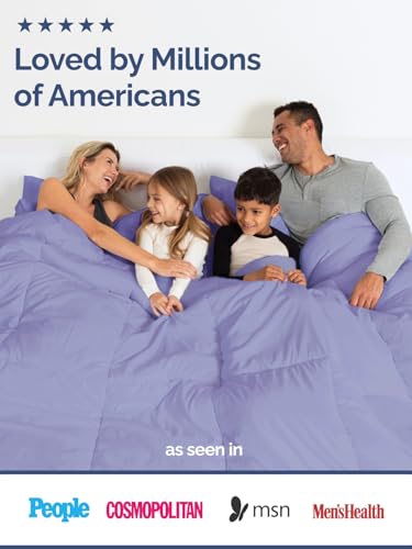 Image of Queen Size, Lavender Alternative Down Comforter - Warm, Lightweight & Breathable Hotel Quality Bedding Set for Men, Women, Kids & Teens - All Season Oversized Cooling Microfiber Duvet Insert Comforter