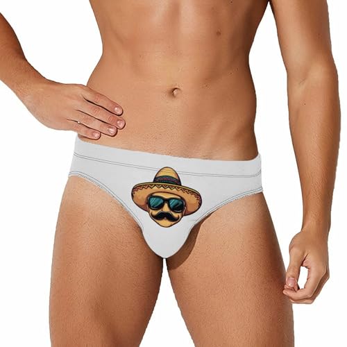 BCinco De Mayo Mustache Face Men's Swim Trunks Briefs Swimsuit Swimwear Bathing for Underwear Beach