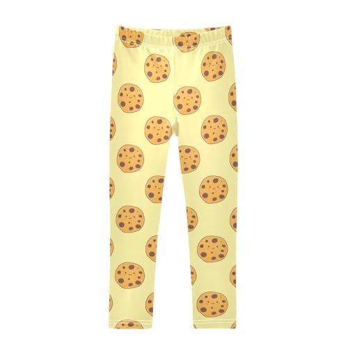 Girls Basic Leggings Baby Girls Pants Cookies Kawaii Soft Footless Stretchy Tights Pants 4-10Y