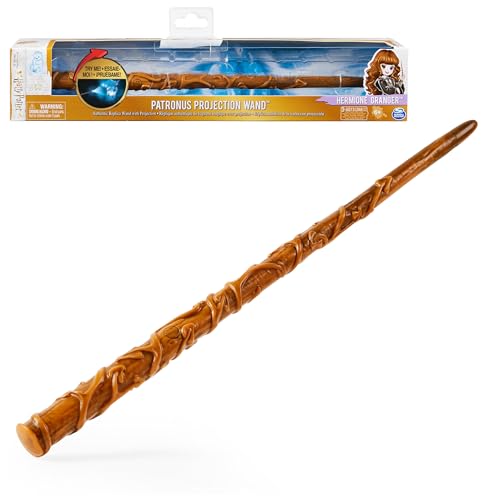 Wizarding World Harry Potter - Leuchtzauberstab von Hermine Granger mit Patronus-Projektion ca. 33 cm Spielzeug für Kinder ab 6 Jahren Fanartikel