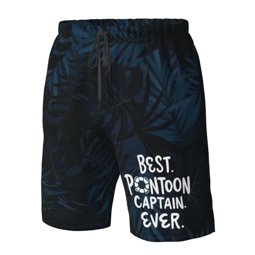 Men's Swim Trunks Bathing Suit Hawaiian Swimsuits Pontoon Captain Boating Beach Shorts with Pockets,4