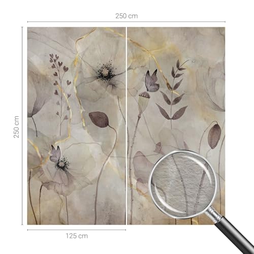 Papier peint fleurs délicates pour masquer les imperfections du mur - 5