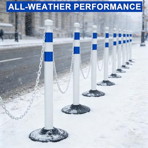 Image of OrangeStar 6 Pack 40 Inch Traffic Delineator Post Cones with Rubber Base