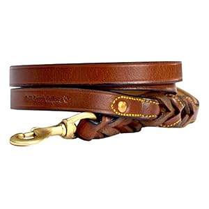 Leather Braided Dog Leash, Brown 6ft x 3/4 Inch, Naturally Tanned 6 Foot Full Grain Leather Lead Leather Braided Dog Leash, Brown 6ft x 3/4 Inch, Naturally Tanned 6 Foot Full Grain Leather Lead