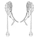 Produktbild Fliyeong Womens Silber Farbe Angel Wings Strass Quaste Kette Ohrclip Charm Ohrringe 4 cm 1 Paar Langlebig und Nützlich