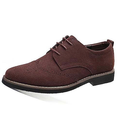 Zapatos de boda para hombre, zapatos de traje, zapatos de vestir Derby con cordones, zapatos clásicos de negocios, marrón, 41 EU