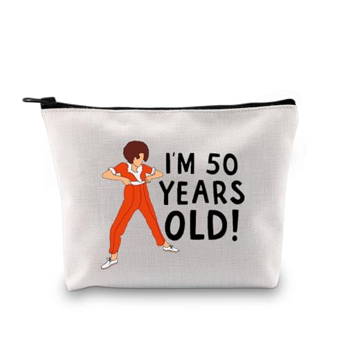 G2TUP TV Show Inspired Gift I Like To Kick I'm 50 Makeup Bag Fun Skit Lover Cosmetic Bag TV Show Characters Fans Gift (I'm 50 Years Old MB)